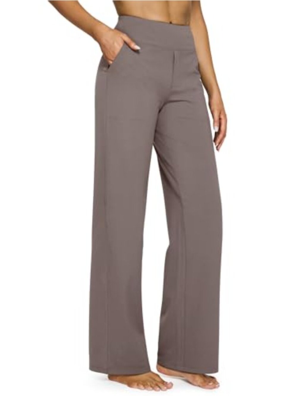 Wide Leg Yoga Dress Pants with Pockets High Waist